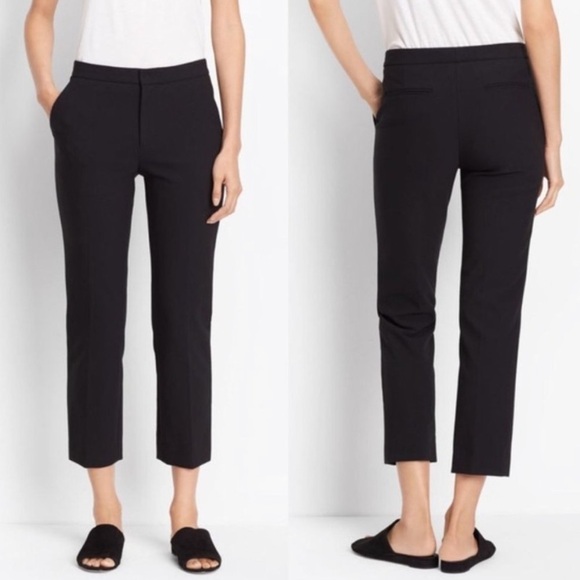 VINCE Stovepipe Cropped Straight Black Trousers Work Pants Size 8 NWOT - Picture 8 of 8